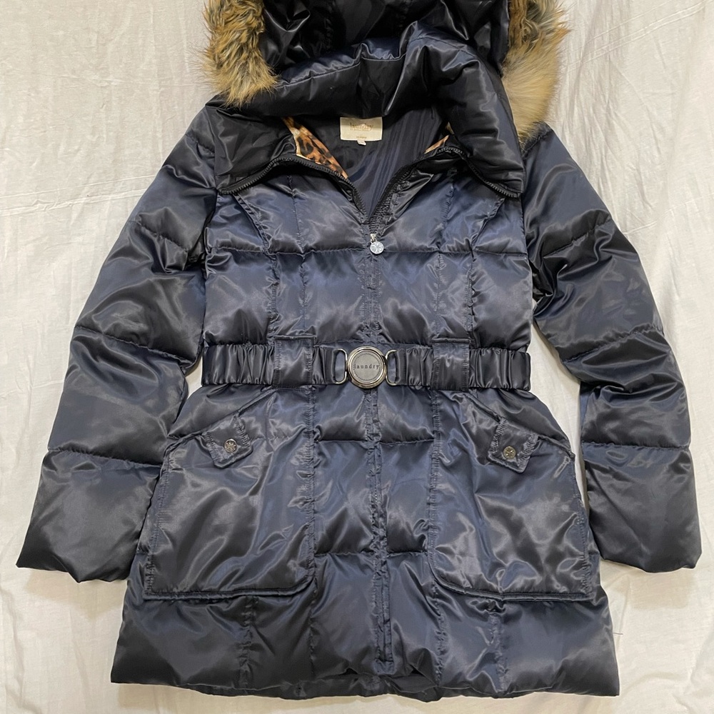 Laundry by Shelli Segal Navy Blue Puffer Jacket